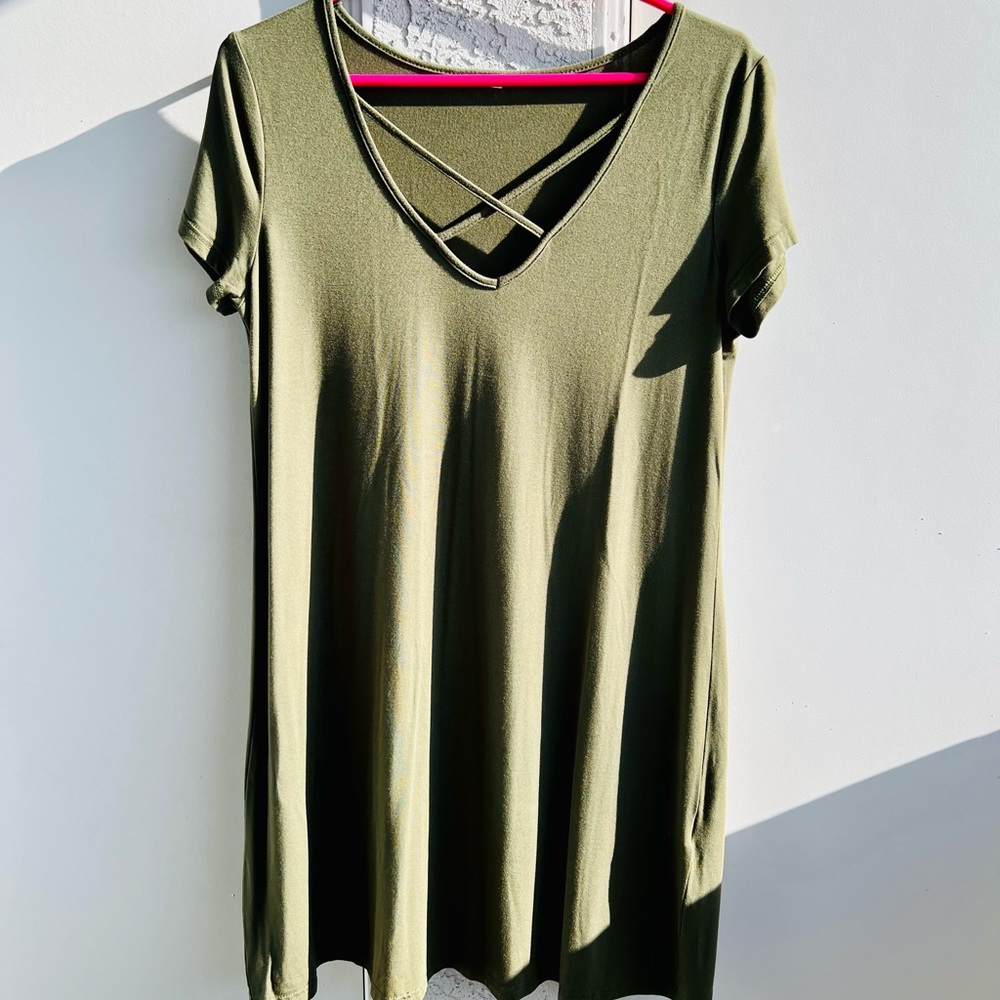 Lulus Casual Olive Green Dress